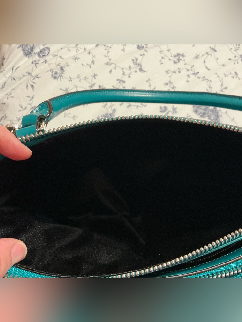 Coach Medium Borough Crossbody Satchel in Rich Teal - Picture 9 of 15